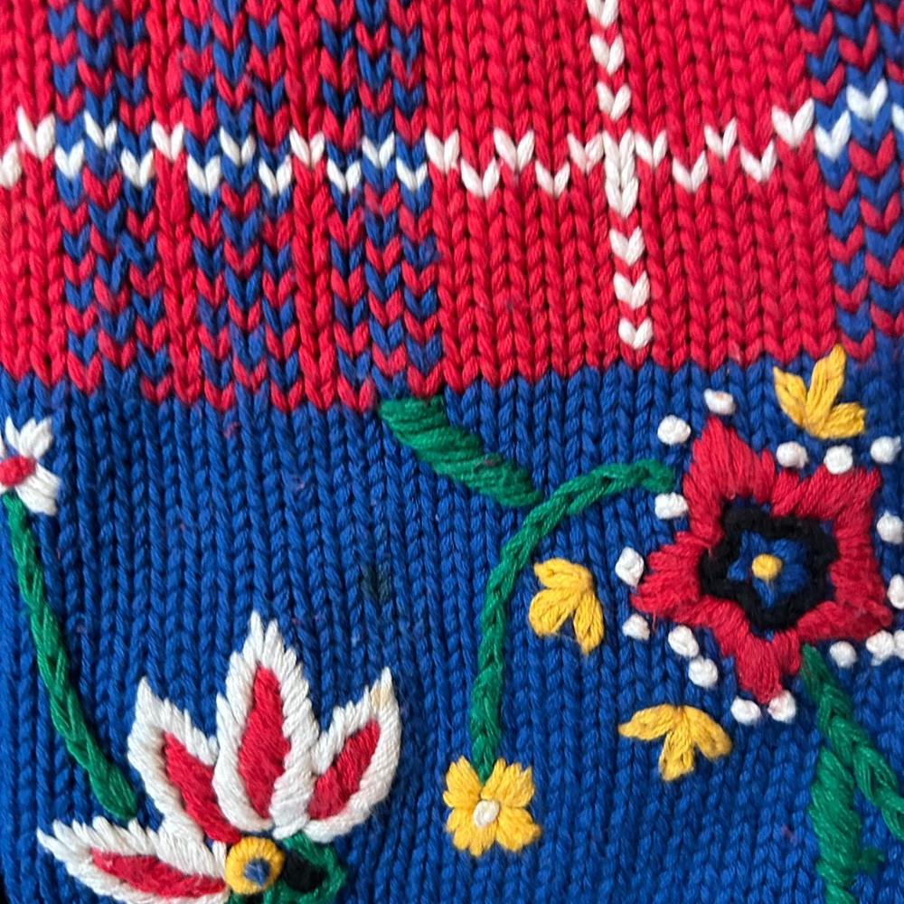 Vintage Hanna Andersson knit cardigan floral detail medium - Picture 4 of 7